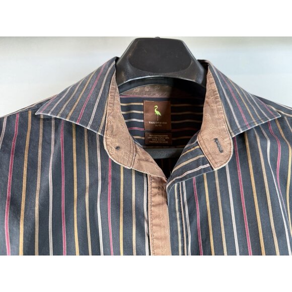 Taylor Byrd Button Down Striped Shirt, Men’s Size XL, Pattern Inner Collar - Picture 6 of 13